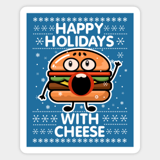 Happy Holidays with Cheese Magnet